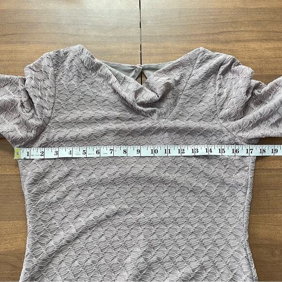 Reiss | Women’s Tatiana Beige & Gold Shimmer Dress Key Hole Scoop Cowl Neckline - Picture 13 of 15